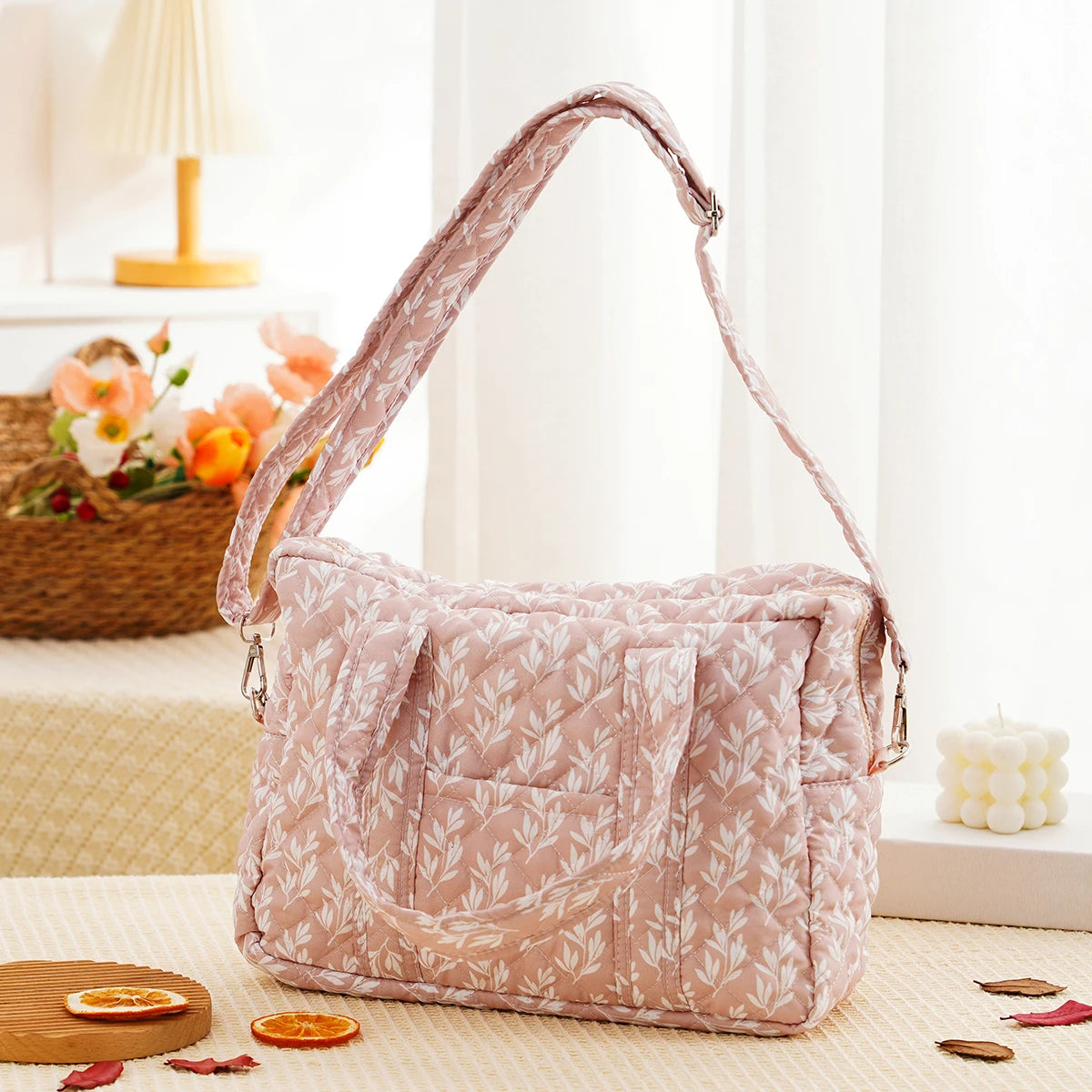 Quilted Multi-Functional Diaper Bag