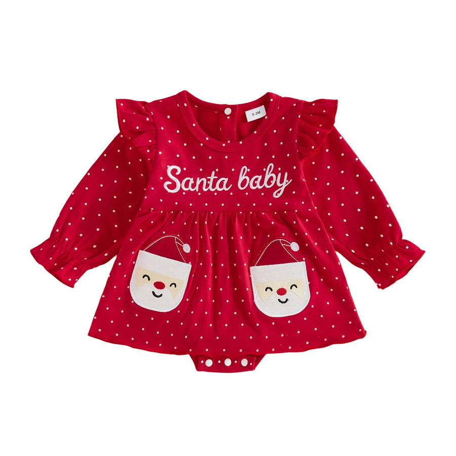 Santa Baby Skirted Romper