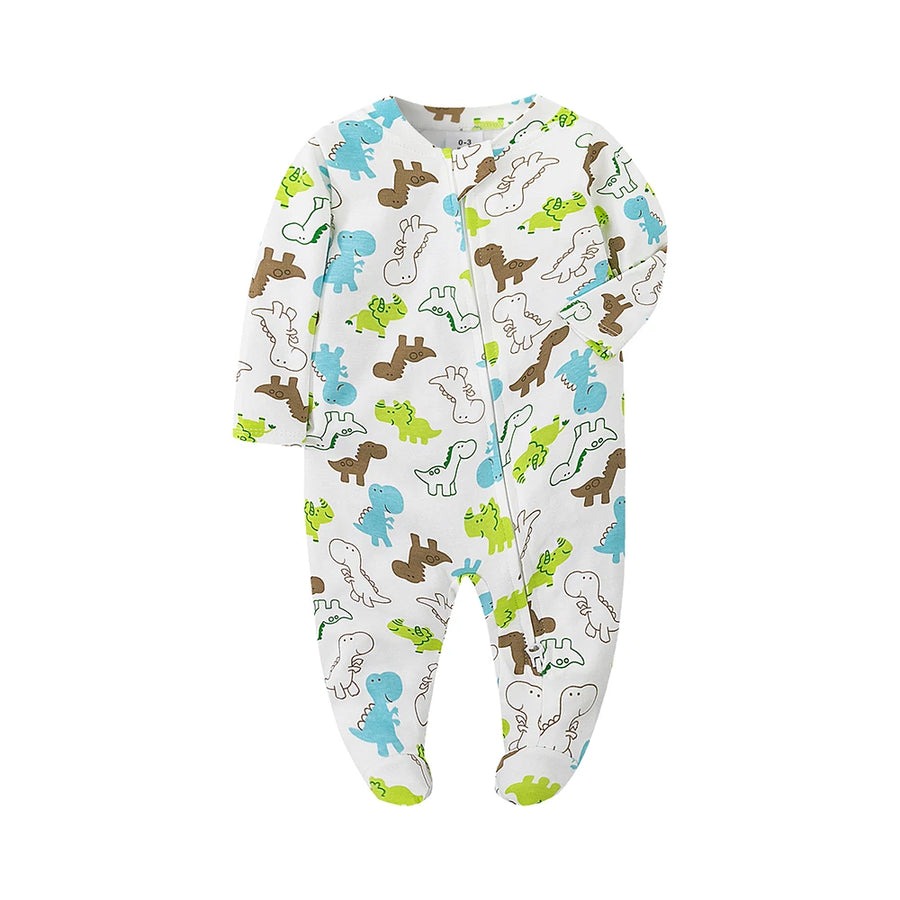 Solid White Footed Romper, product view 12