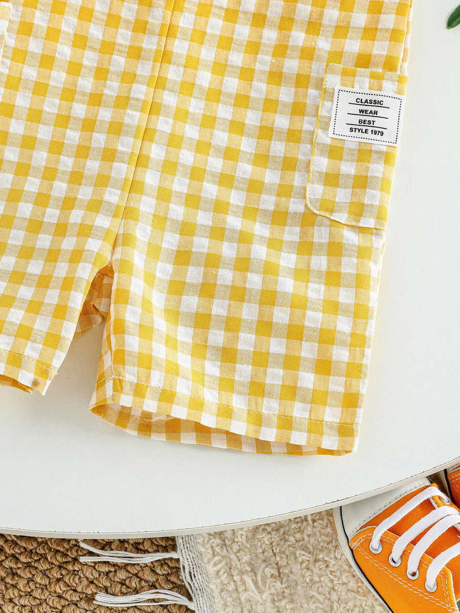 Plaid Sleeveless Overalls for Babies styled for Summer