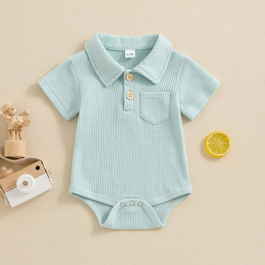 Waffle Knit Polo Bodysuit side view