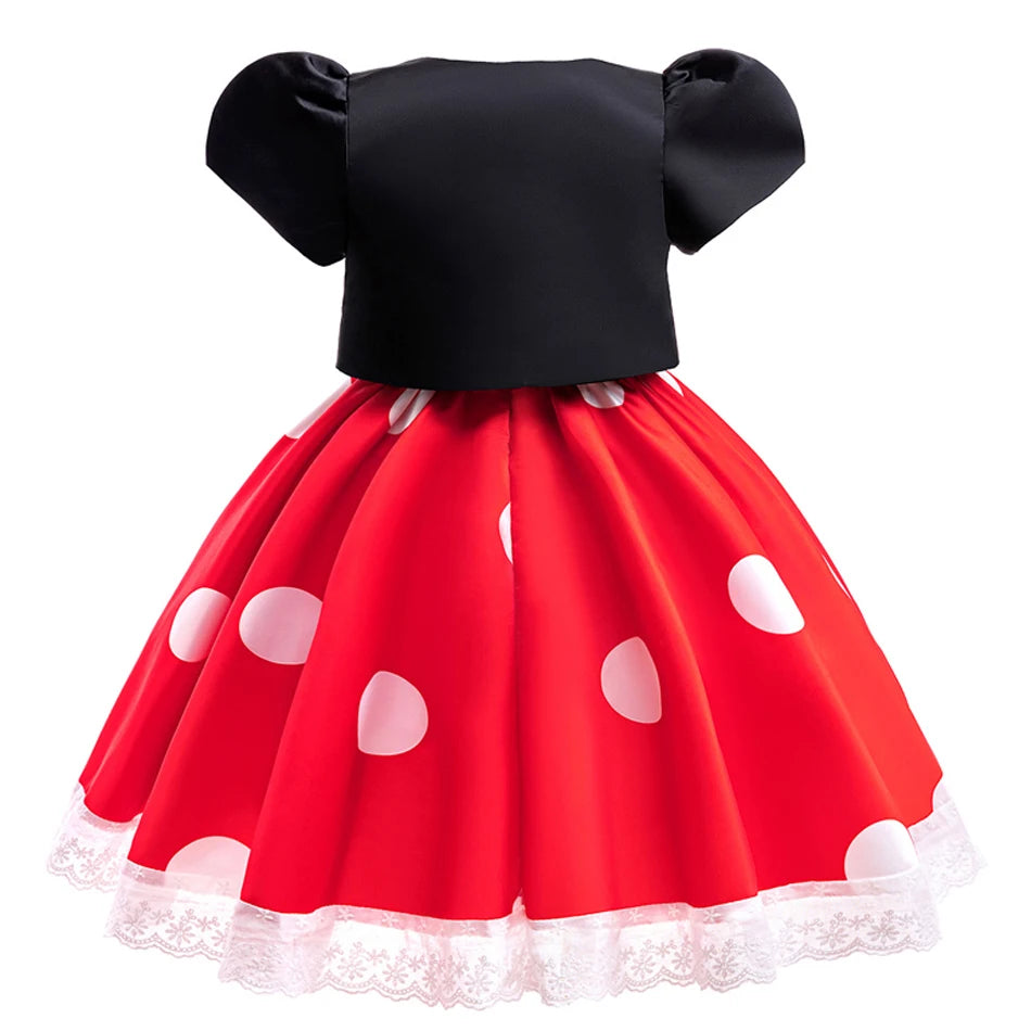 Polka Dot Bow Dress Costume full front view