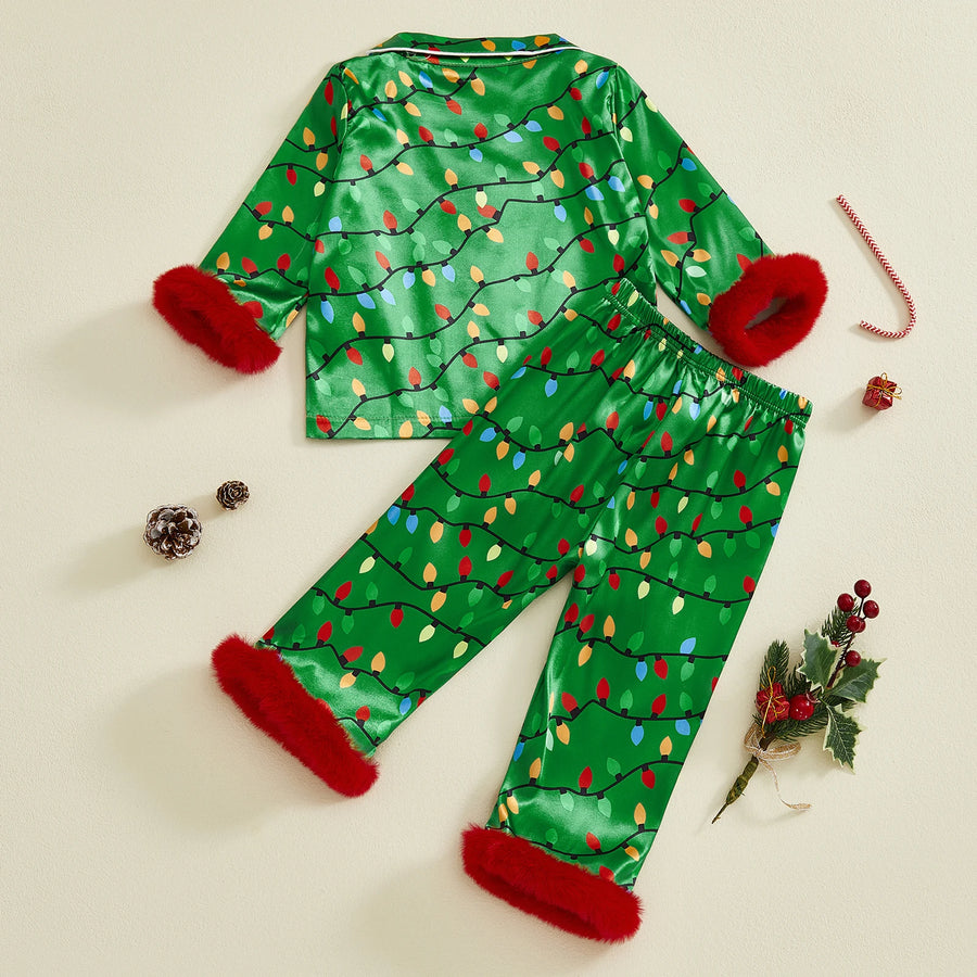 Holiday Lights Satin Pajama Set