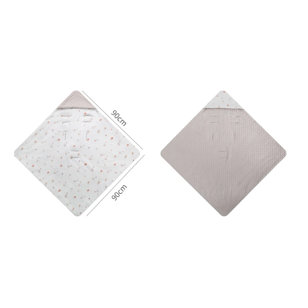 Windproof Hooded Baby Blanket in Beige Veggie Color