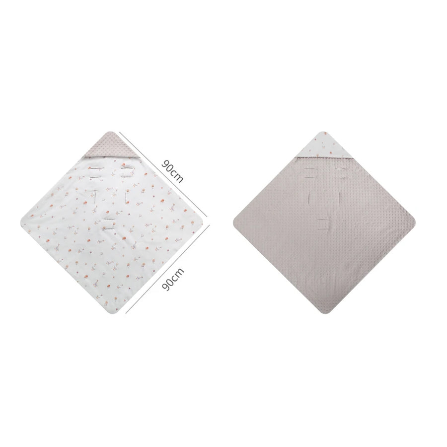 Windproof Hooded Baby Blanket in Beige Veggie Color