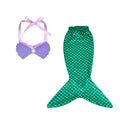 Purple shell top with teal scale mermaid tail skirt