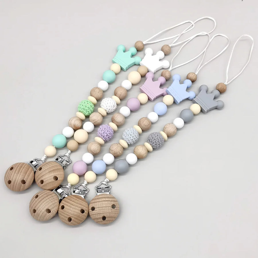 Wooden Bead Pacifier Clip, product view 2