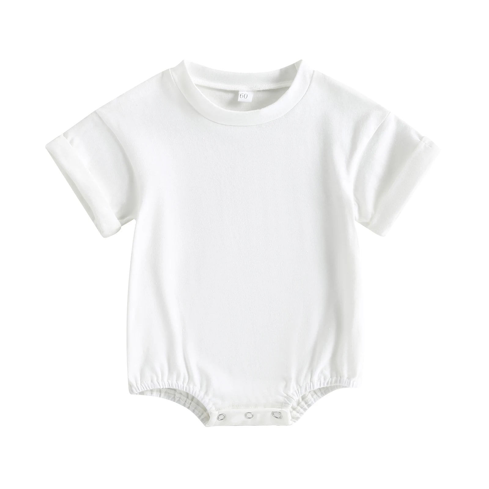 Short Sleeve Solid Color Infant Bodysuit Jumpsuit