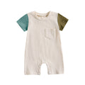 Contrast Color Short Sleeve Romper