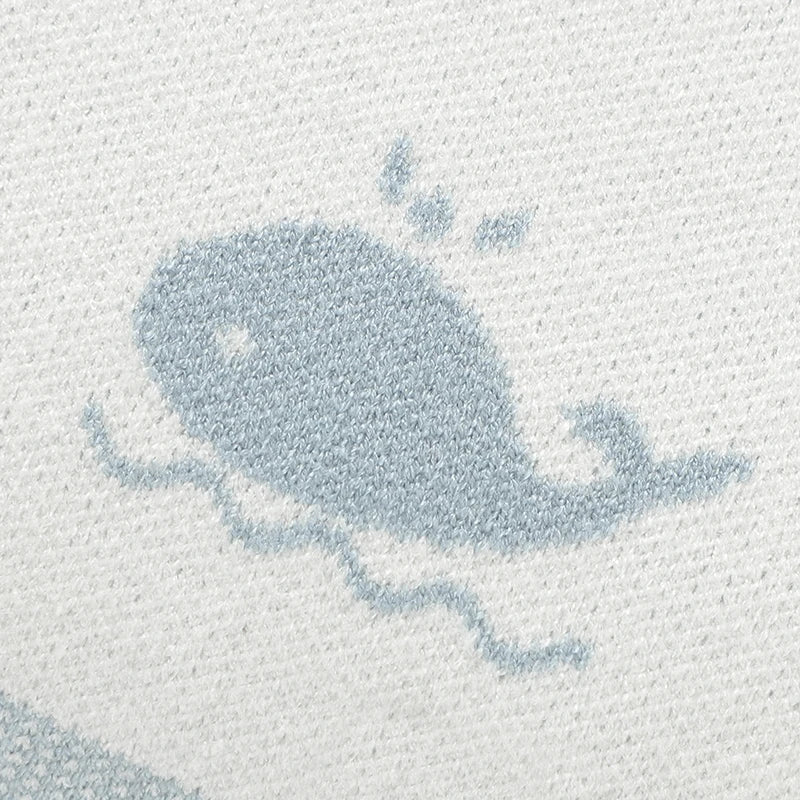 Cartoon Whale Knitted Baby Blanket