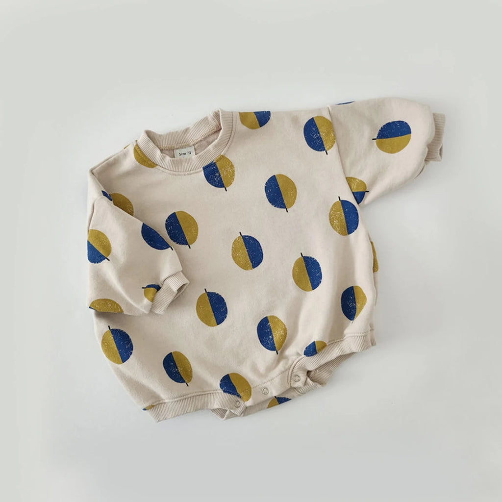 Balloon Print Sweatshirt Romper