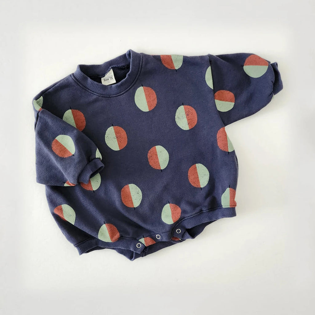 Balloon Print Sweatshirt Romper
