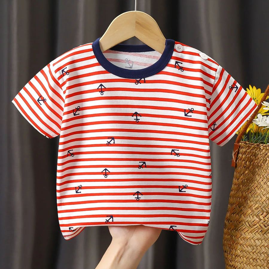 Sacha Anchor Stripe Cotton T-Shirt – featured product image