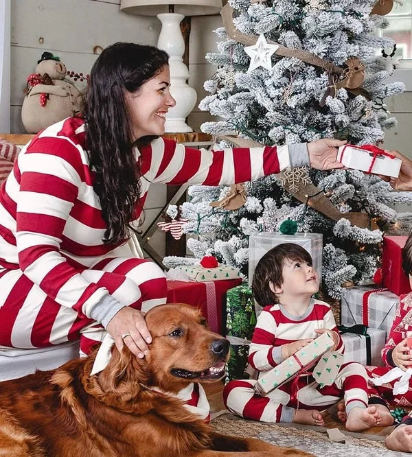 Cranberry Stripe Family Pajamas