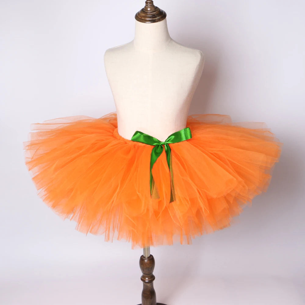 Orange tutu skirt on mannequin back view