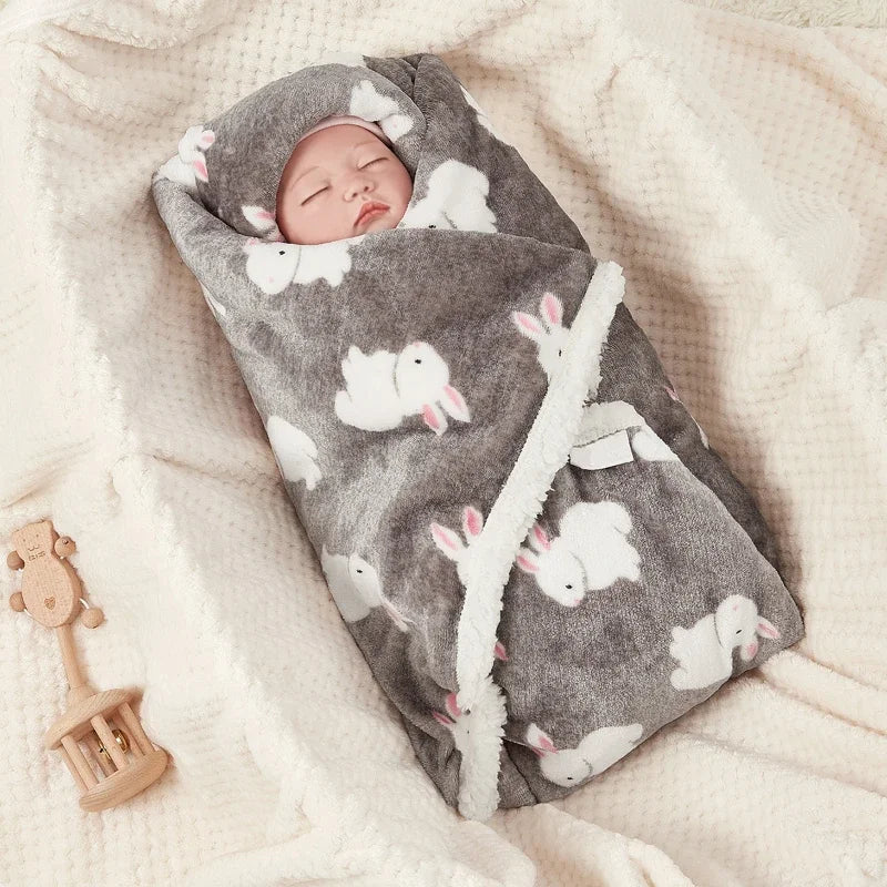 Green Bear Flannel Lamb Fleece Baby Blanket