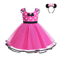 Pink polka dot dress with matching headband