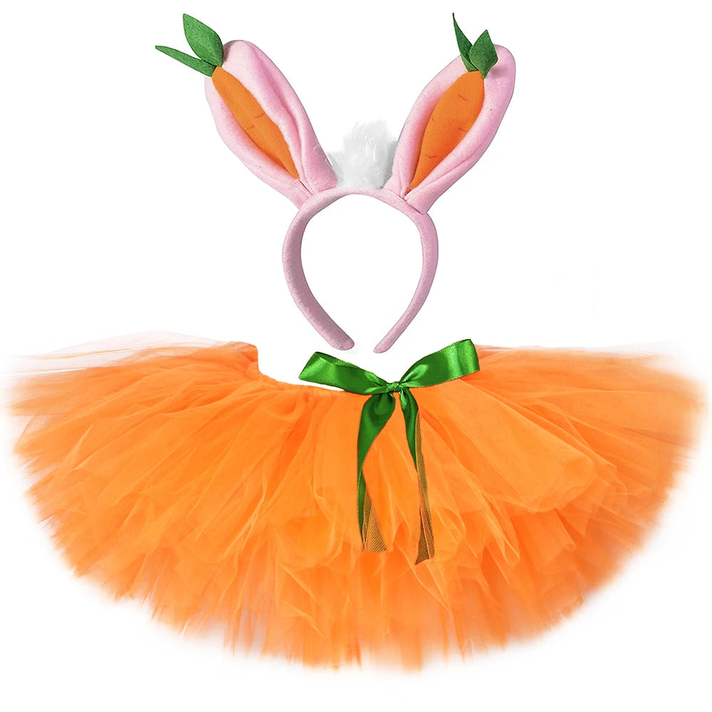Orange tutu skirt on mannequin front view