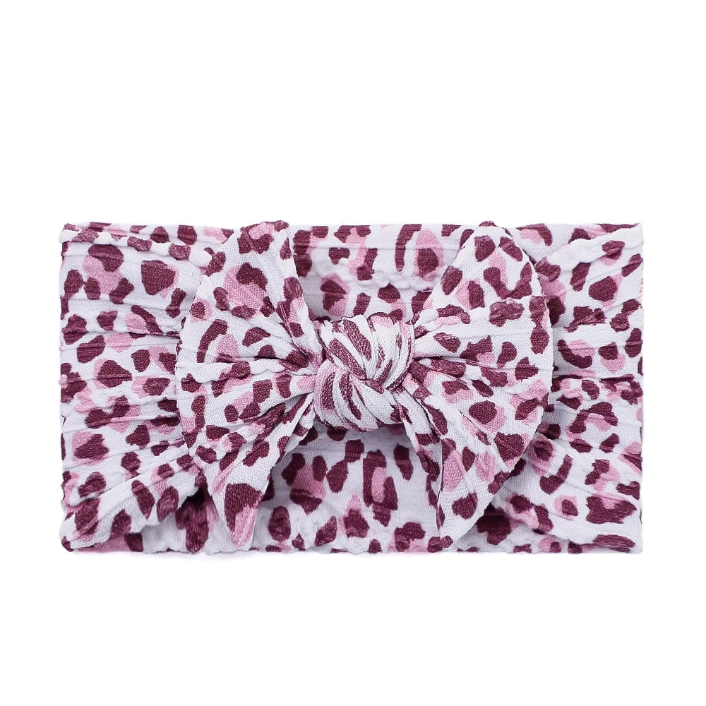 Bow Print Baby Headband Set