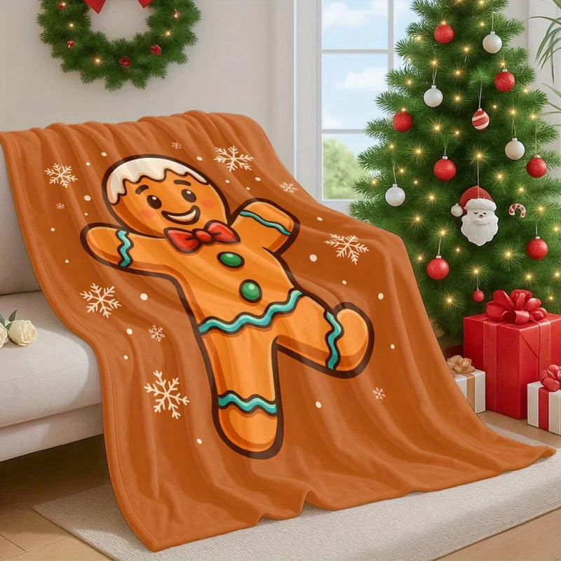 Little Gingerbread Figure Throw Blanket