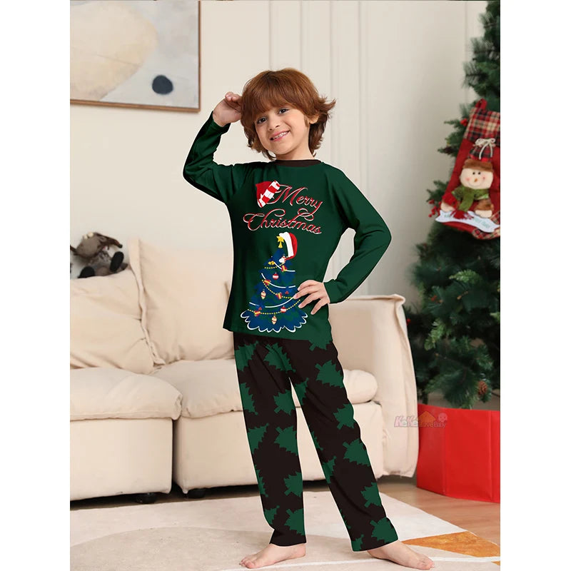 Pine Green Graphic & Plaid Family Christmas Pajamas