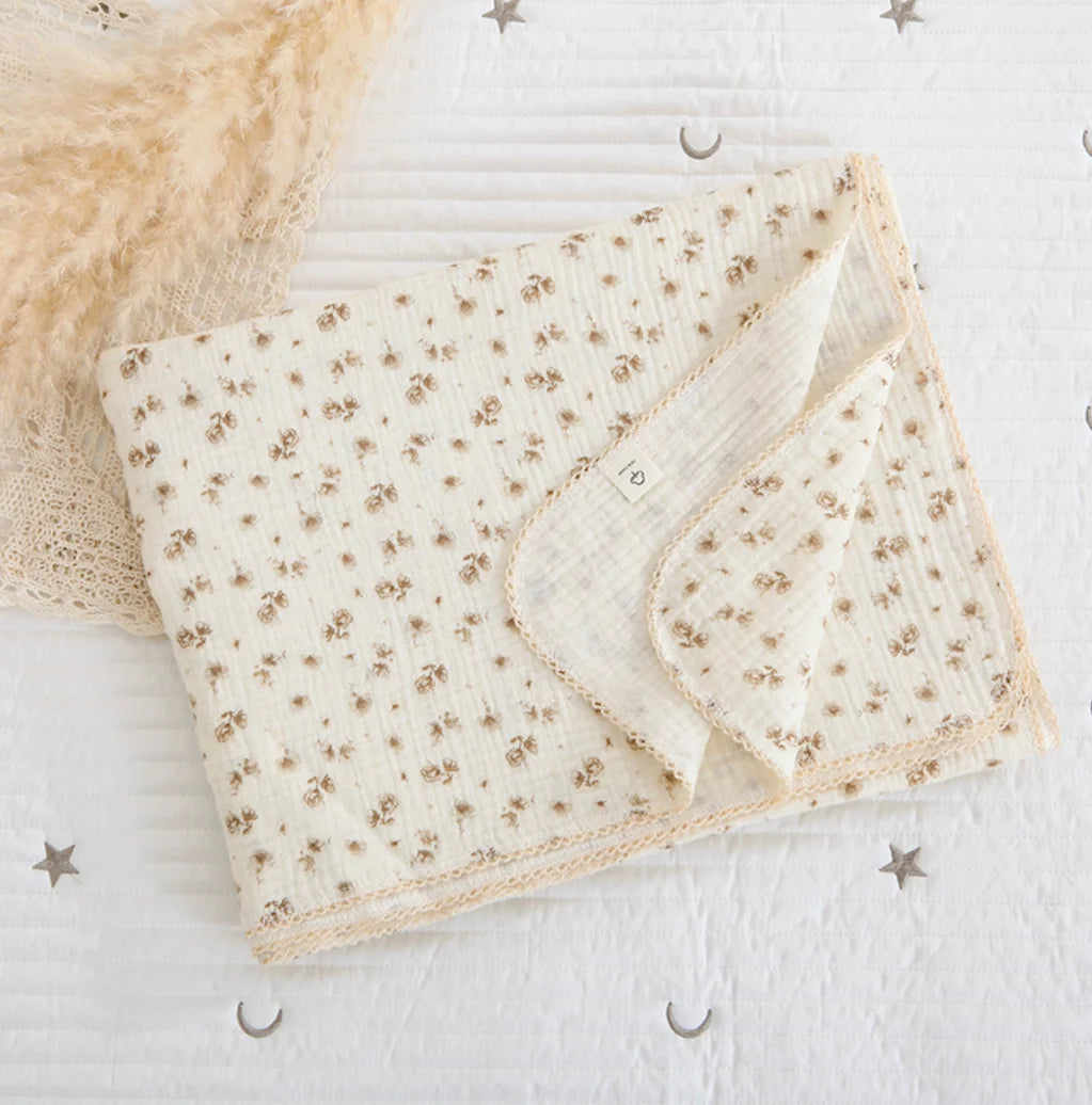 Muslin Floral Baby Blanket
