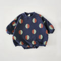 Balloon Print Sweatshirt Romper