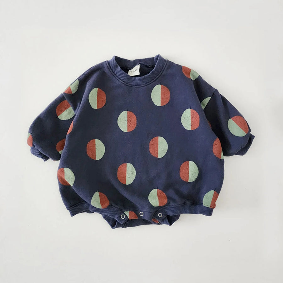 Balloon Print Sweatshirt Romper, product view 3