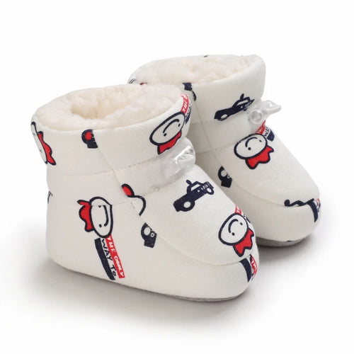Crown & Car Cozy Cartoon baby boots