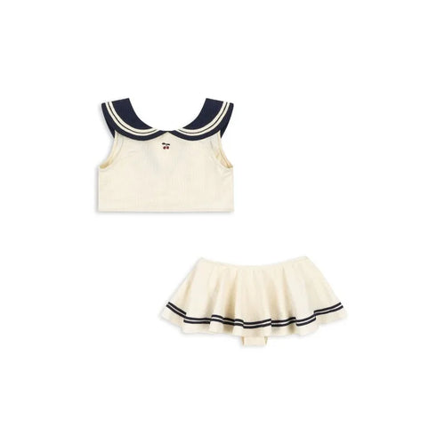 Navy one-piece swim bodysuit for toddlers by GentleNest