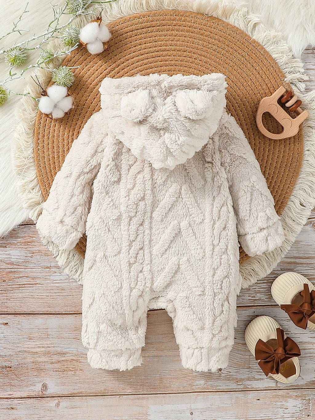 Cloud Bear Plush Winter Romper