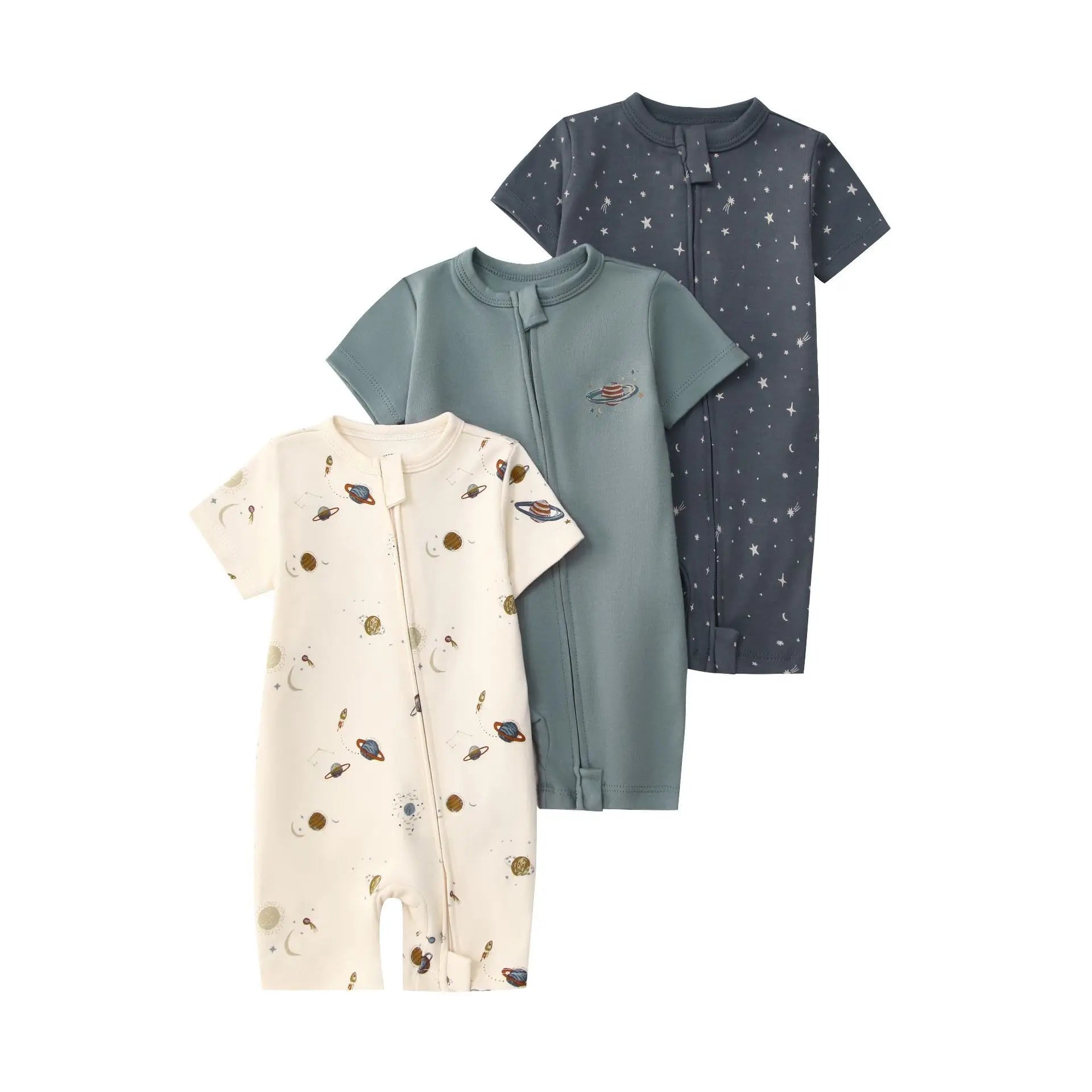 Cotton Short Sleeve Baby Romper in multiple colors