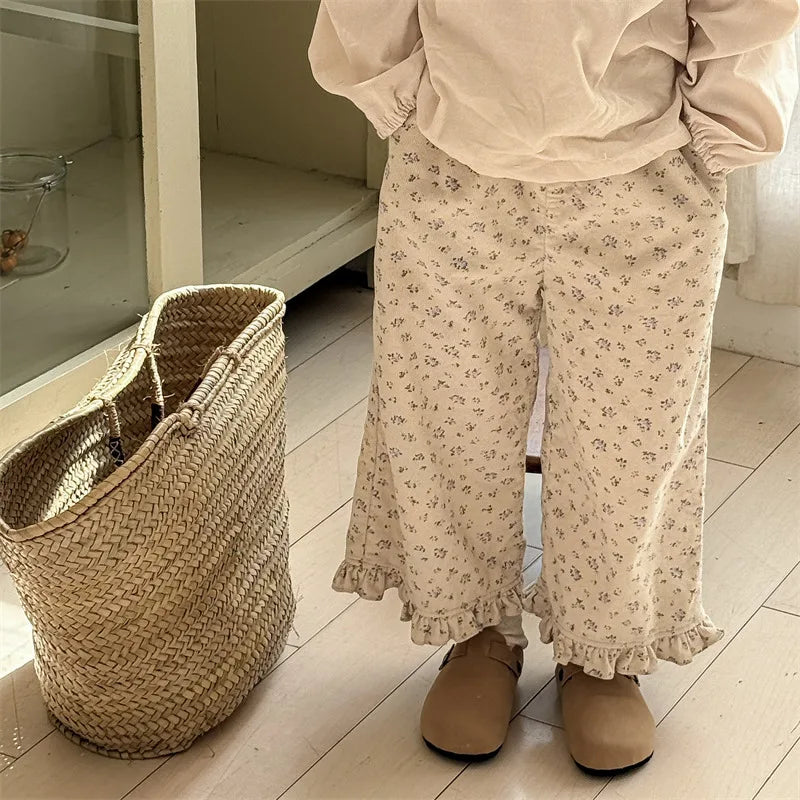 Solène Meadow Ruffle-Hem Pants, detail 2