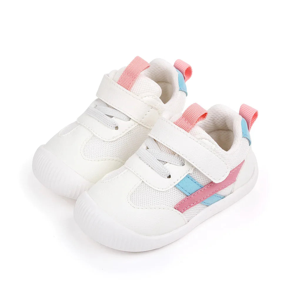 Pink Airy Step baby shoes with hook-and-loop straps