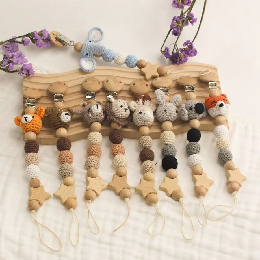 Crochet Animal Pacifier Clip, product view 3