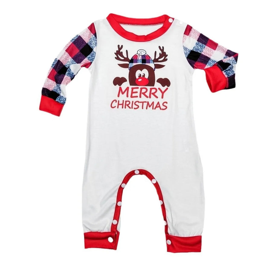Reindeer Face & Tartan Family Christmas Pajamas