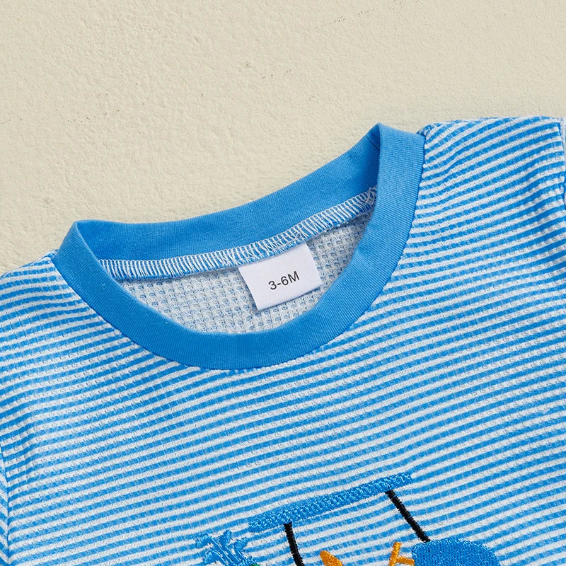 Baby bodysuit fabric and stripe pattern detail