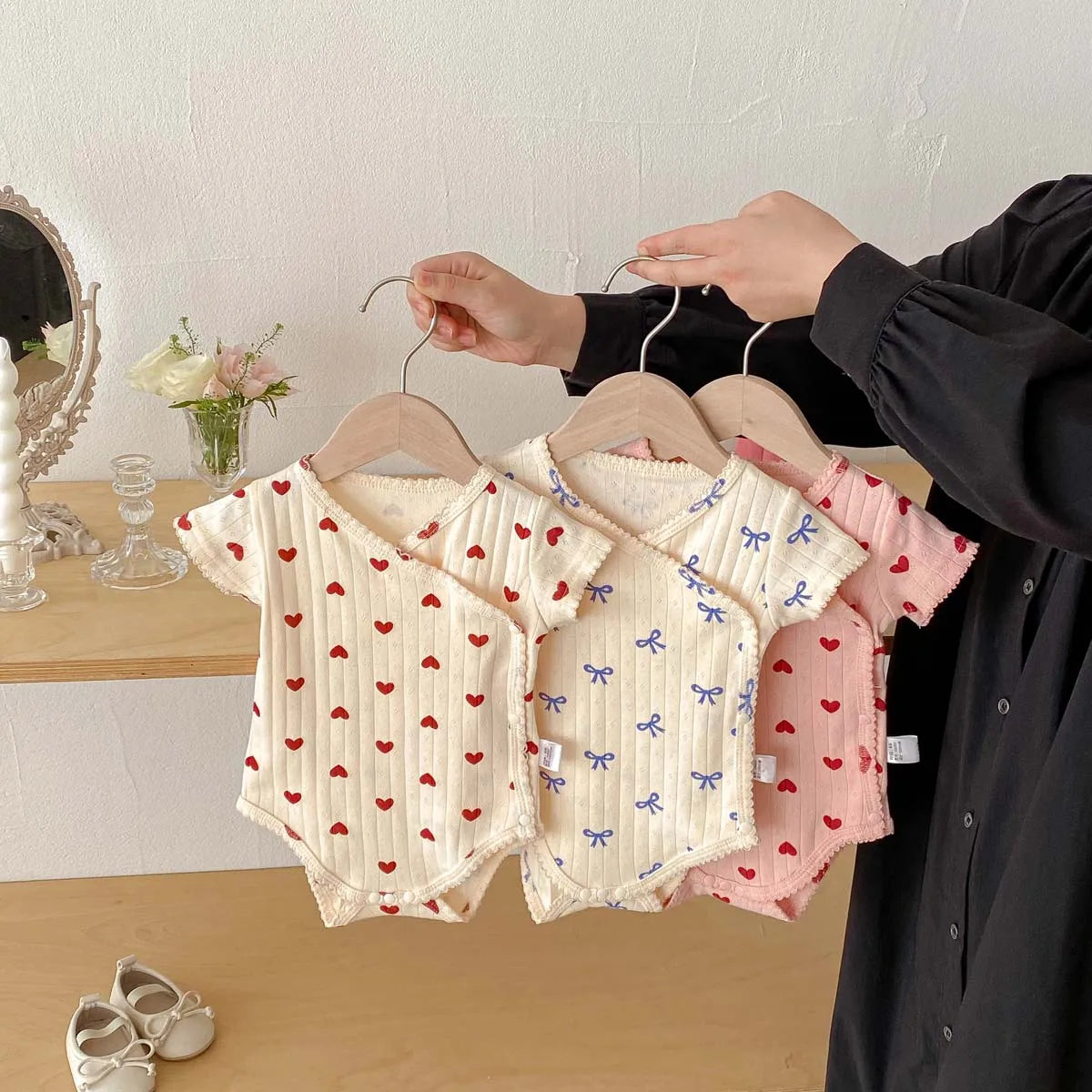 Printed Short-Sleeved Baby Bodysuit front view