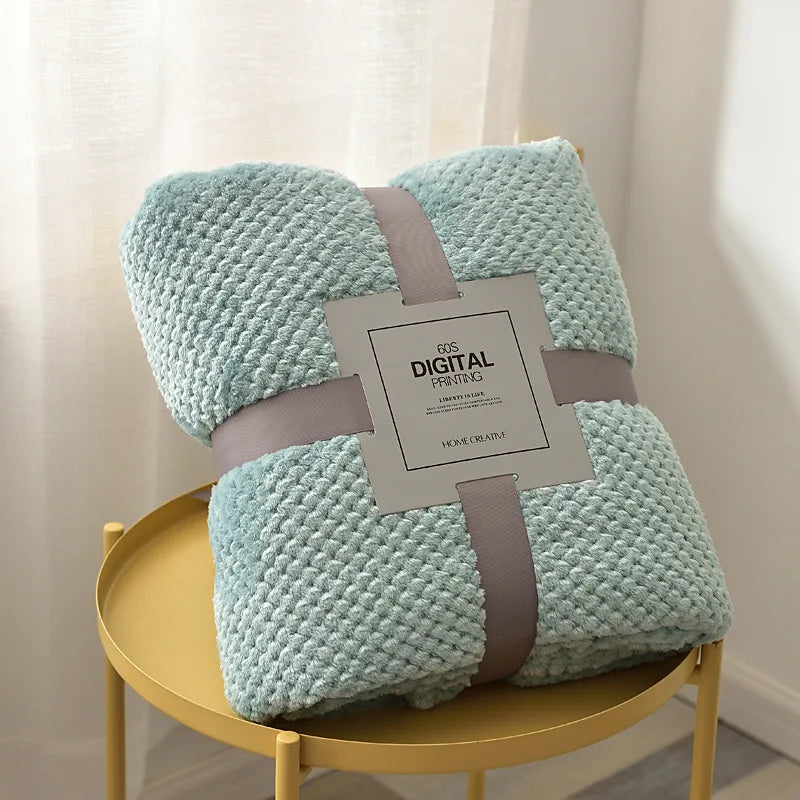 Grey soft fleece baby blanket displayed flat