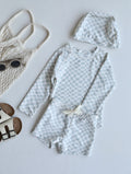 Printed Long Sleeve Swimwear Set with Top and Shorts