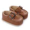 Brown buckle moccasin baby first walkers