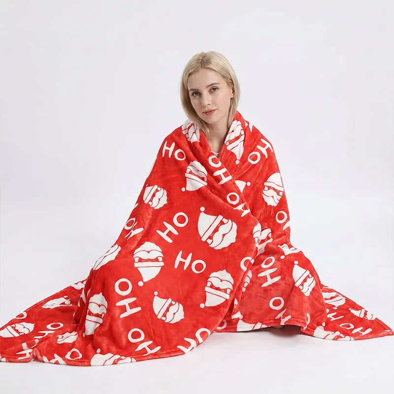 Red Ho Ho Ho Santa Throw Blanket