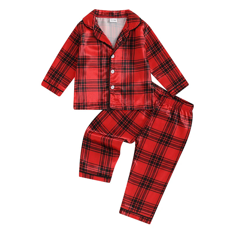 Kids’ Red Tartan Christmas Pajama Set