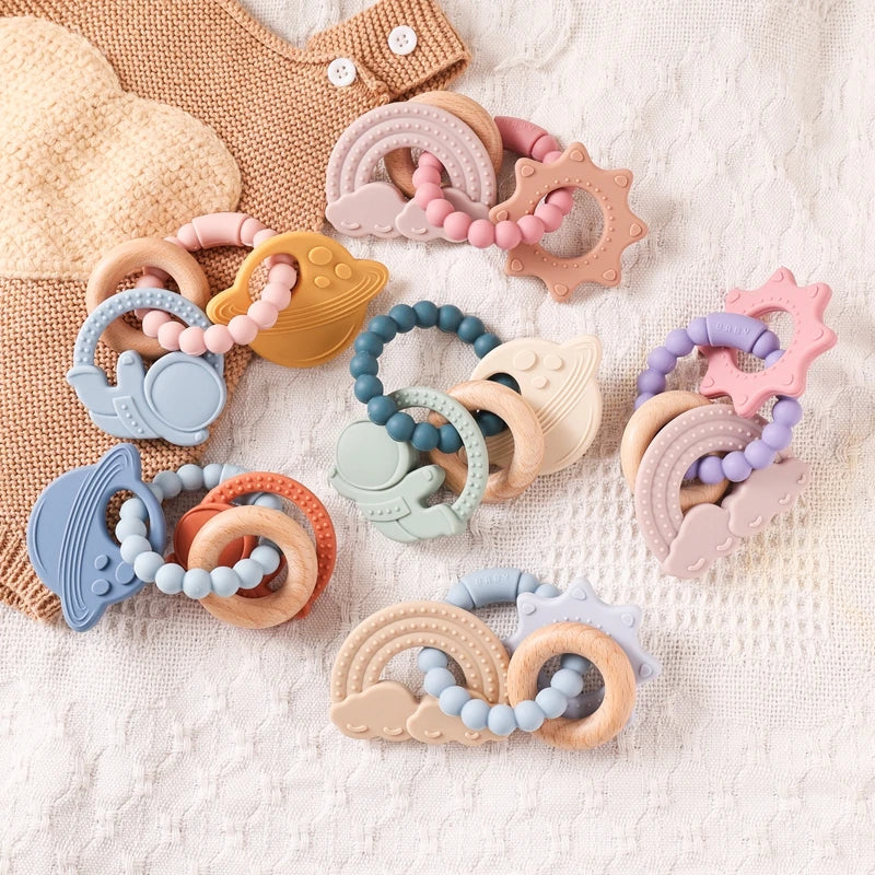 Silicone Planet Teether Bracelet for Baby Comfort
