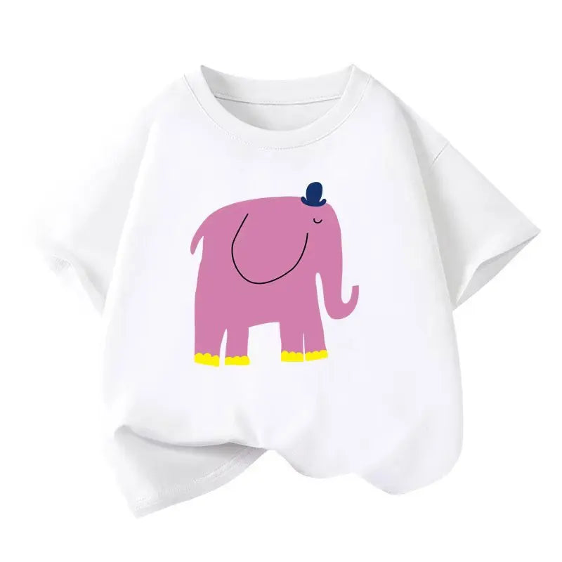 Kids’ Cotton-Blend Graphic School Tee – Neutrals