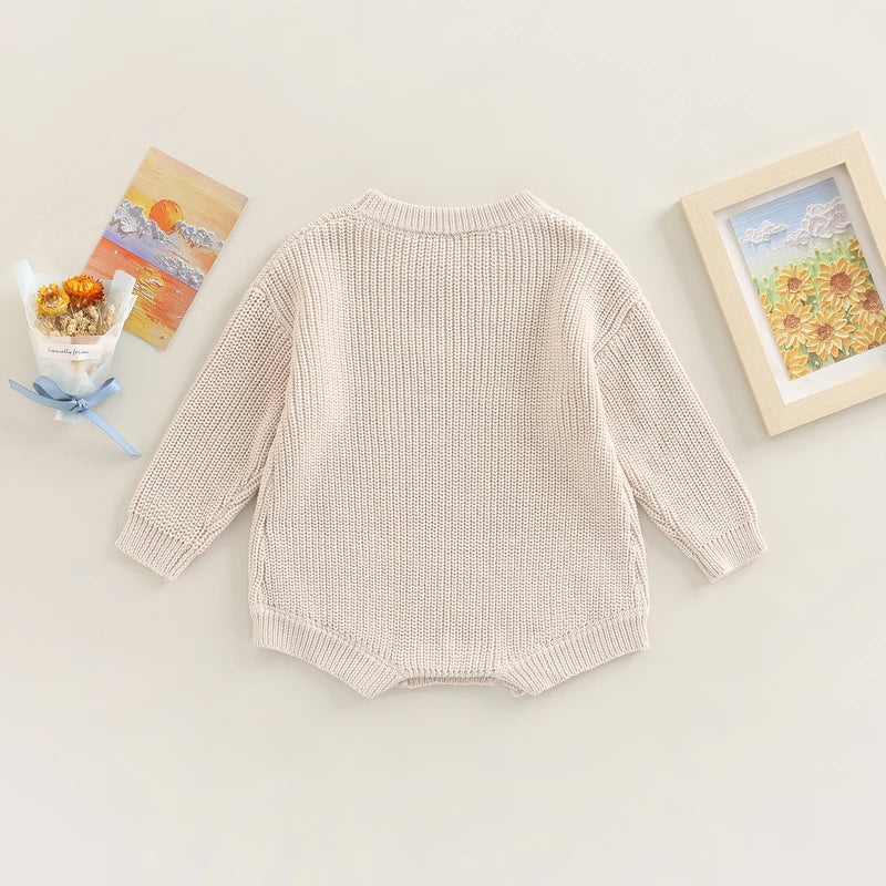 Knitted Long Sleeve Baby Romper, product view 2
