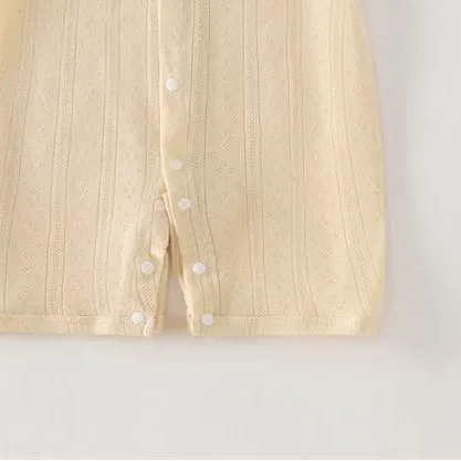 Lou Textured Summer Romper - Yellow, product view 2