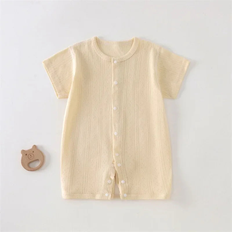 Lou Textured Summer Romper - Yellow, product view
