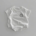 Cartoon Bear Short Sleeve Baby Bodysuit on hanger