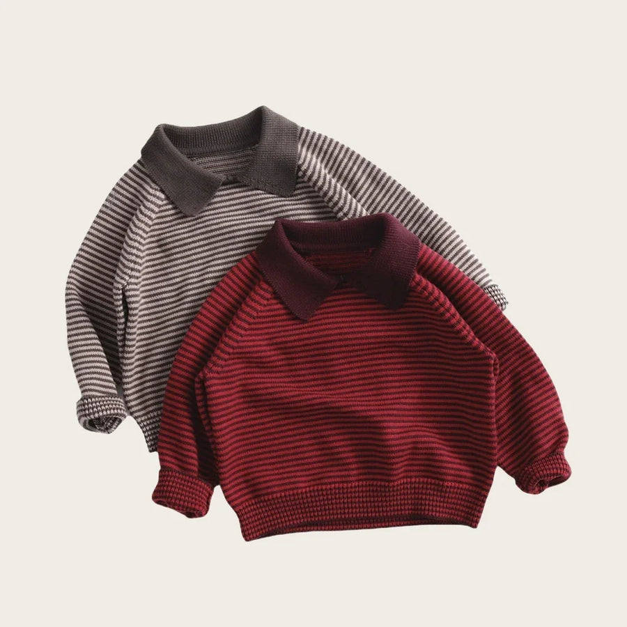 Marceau Striped Polo Knit — GentleNest Co
